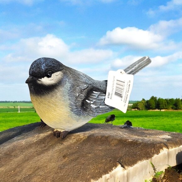 Yellow-Bellied Blue Tit Bird Resin Figurine by Transpac - Left Head Tilt - Picture 2 of 5